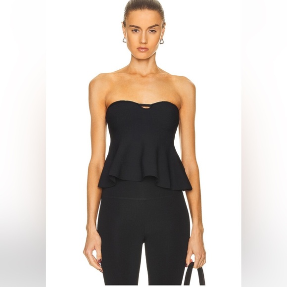 Stella McCartney Compact Knit Strapless Minimalist Bustier Top in Black Size XS - Picture 1 of 11